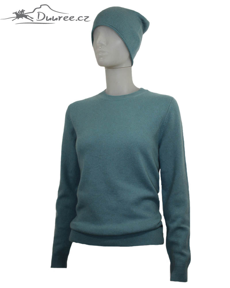 Kaschmir-Set: Pullover, Mütze Elektra