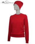 Kaschmir-Set: Pullover, Mütze Elektra