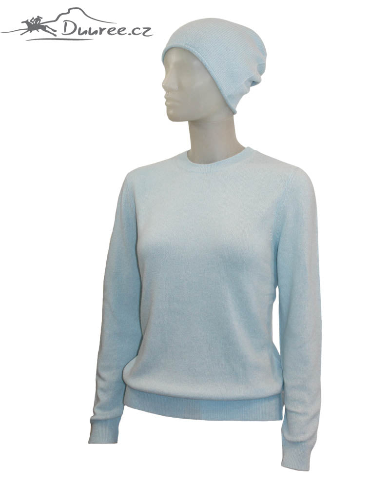 Kaschmir-Set: Pullover und Mütze Elektra