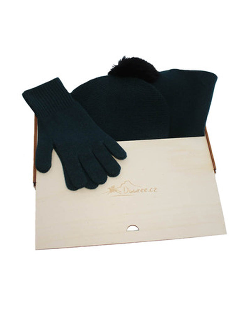 Geschenkset aus Mütze, Handschuhen und Schal aus 100 % Kaschmir