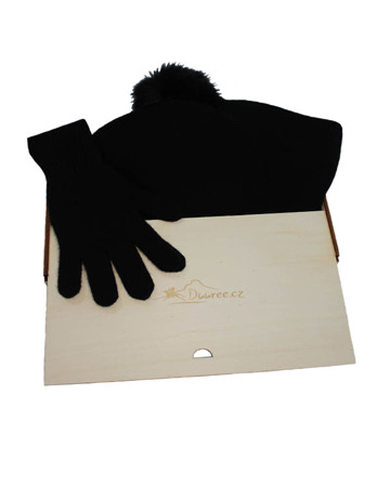 Geschenkset aus Mütze, Handschuhen und Schal, 100 % Kaschmir