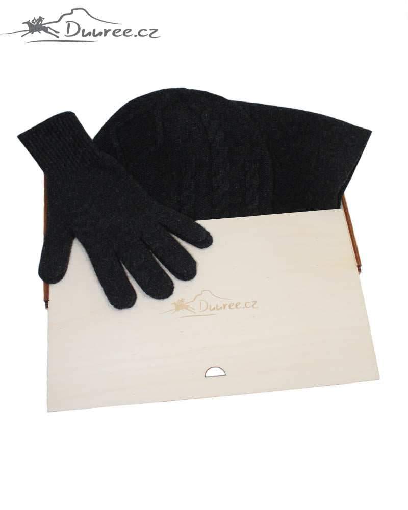 Geschenkset Nora: Mütze, Handschuhe und Schal aus 100 % Kaschmir