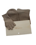 Geschenkset Amira: Mütze, Handschuhe und Schal aus 100 % Kaschmir
