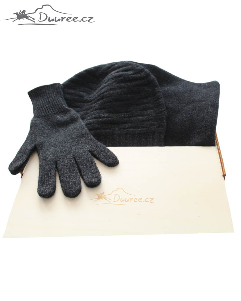 Geschenkset Rose: Mütze, Handschuhe und Schal aus 100 % Kaschmir