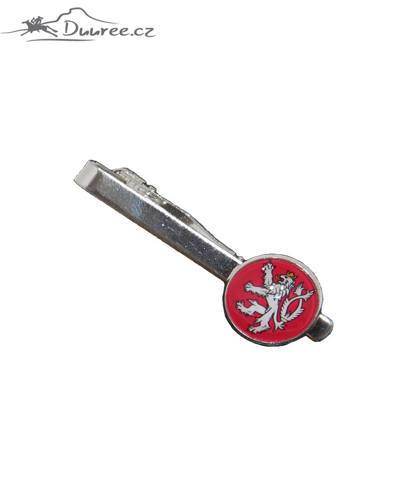 Set Manschettenknöpfe, Krawattenklammer und Brosche Český Lev
