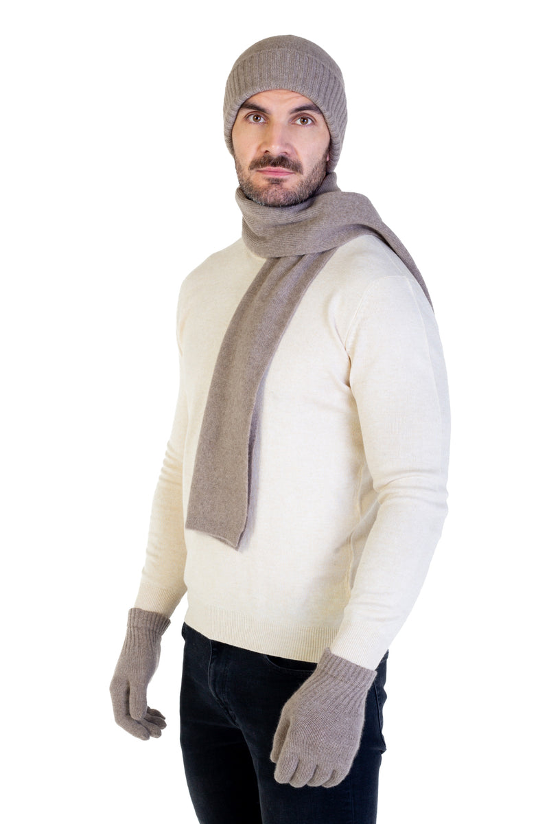 Geschenkset Kerim: Mütze, Handschuhe und Schal aus 100 % Kaschmir