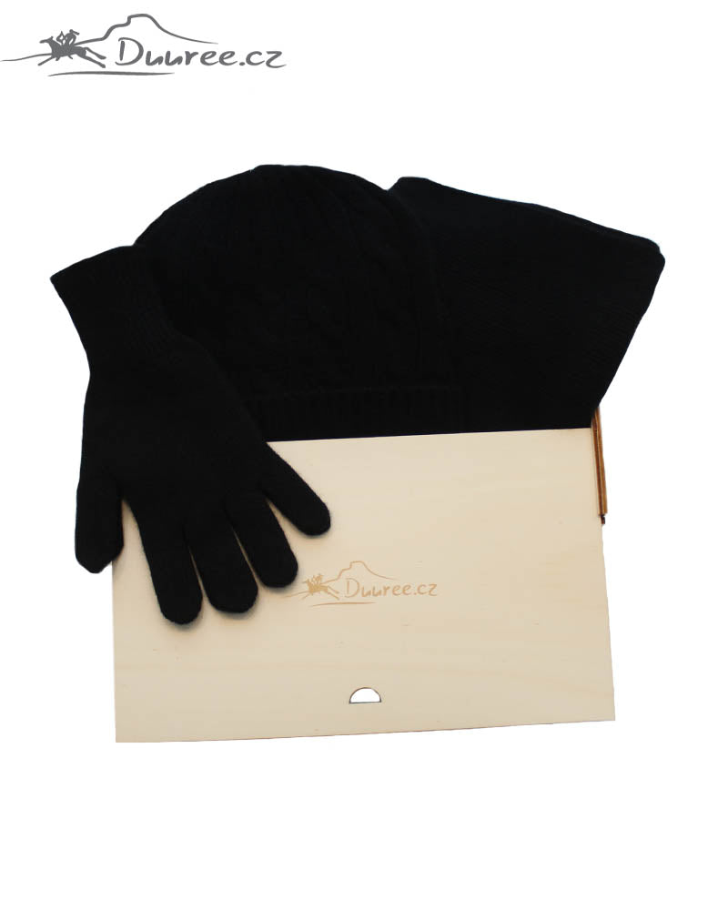 Thomas-Geschenkset: Mütze, Handschuhe und Schal aus 100 % Kaschmir