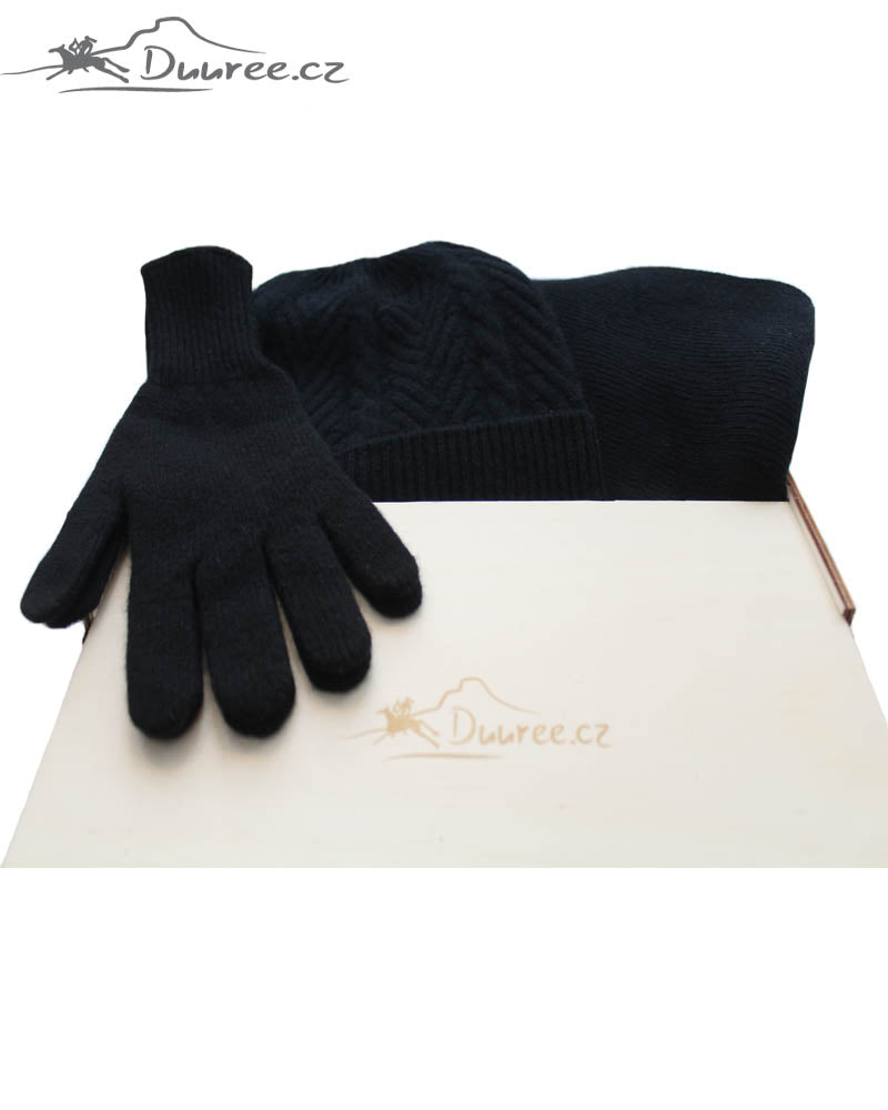 Thomas-Geschenkset: Mütze, Handschuhe und Schal aus 100 % Kaschmir