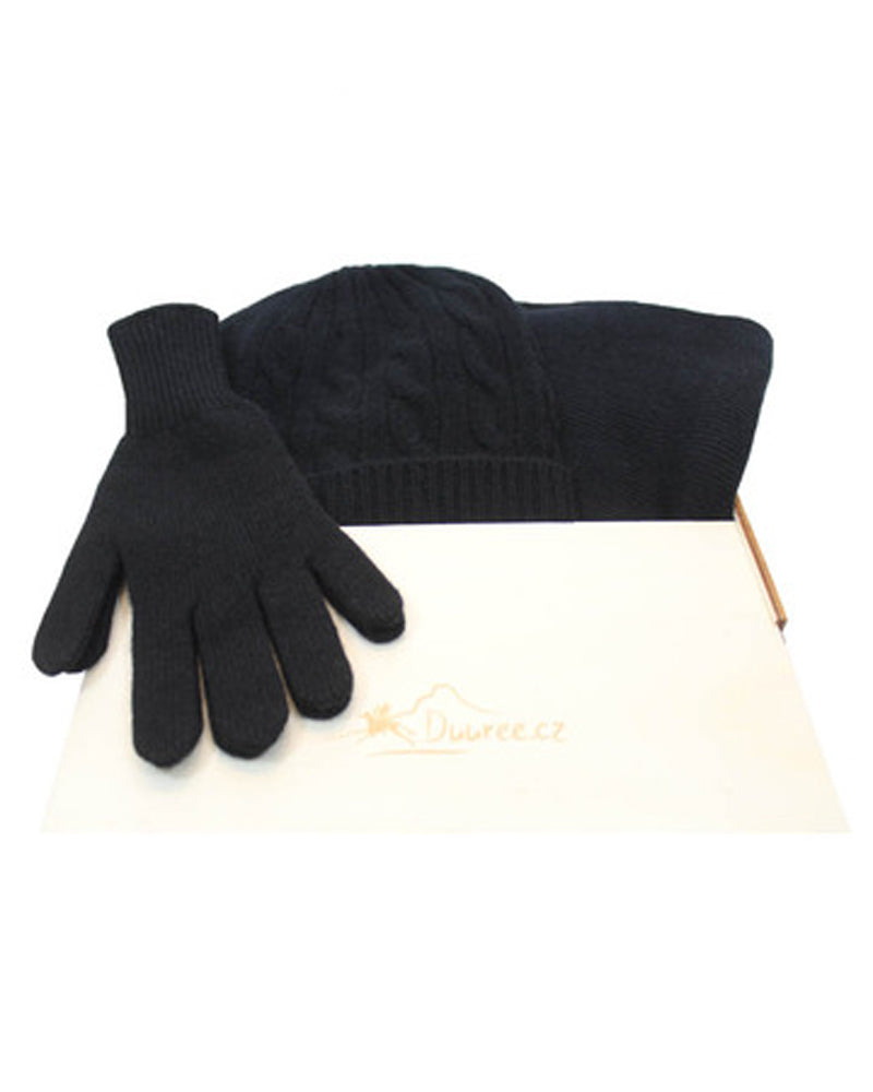 Geschenkset Gerard: Mütze, Handschuhe und Schal aus 100 % Kaschmir