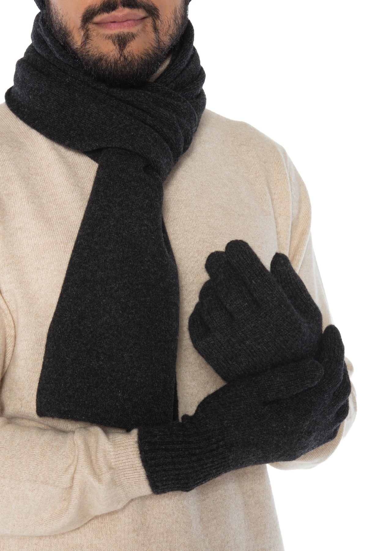 Geschenkset Bruno: Mütze, Handschuhe und Schal aus 100 % Kaschmir