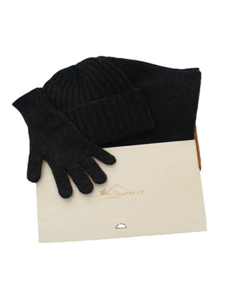 Geschenkset Bruno: Mütze, Handschuhe und Schal aus 100 % Kaschmir