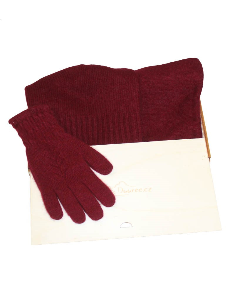 Geschenkset Augustin: Mütze, Handschuhe und Schal aus 100 % Kaschmir
