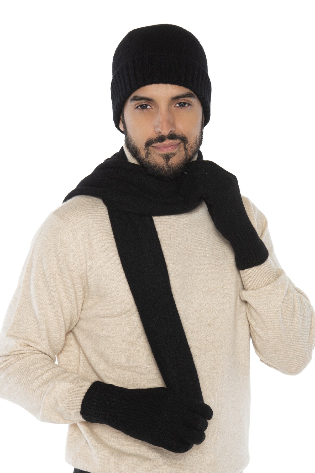 Geschenkset Augustin: Mütze, Handschuhe und Schal aus 100 % Kaschmir