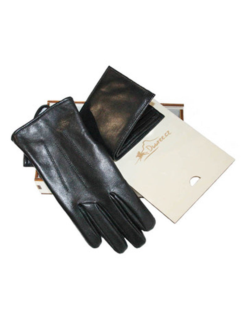 Geschenkset: Herrenhand­schuhe und Geldbörse