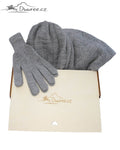 Geschenkset aus Mütze, Handschuhen und großem Schal aus 100 % Kaschmir