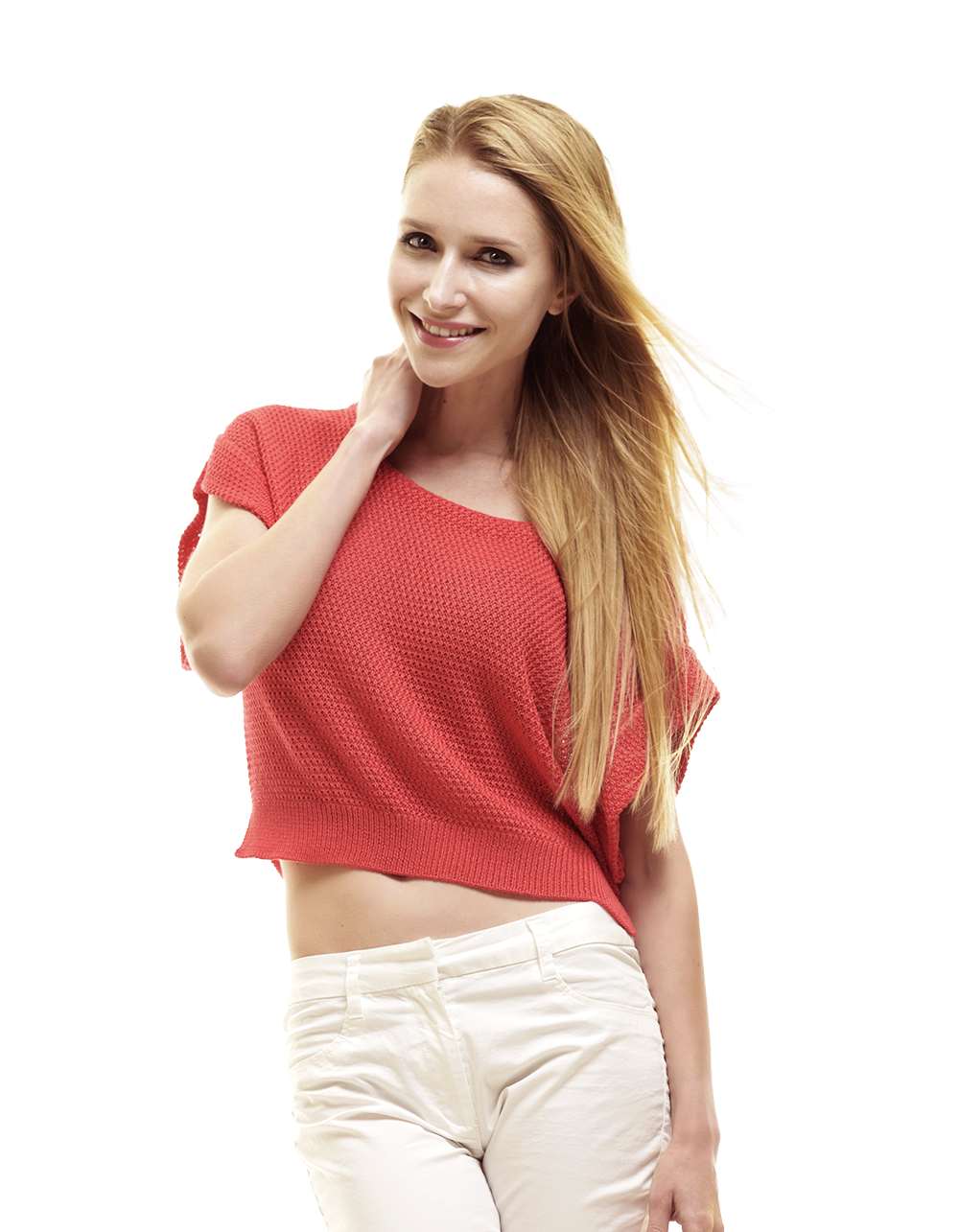 Korallfarbenes Top-