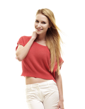 Korallfarbenes Top-