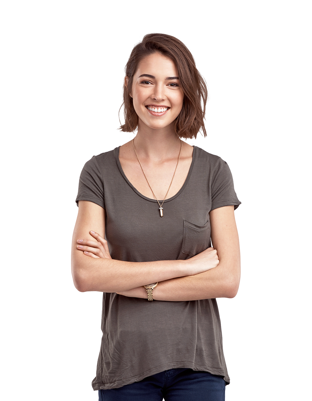 Braunes Baumwoll-T-Shirt